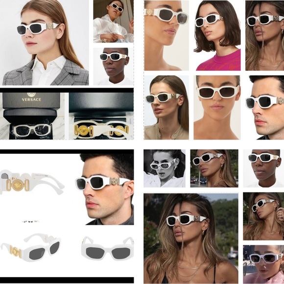 VERSACE UNISEX TOP 8 SPRING/SUMMER COLLECTION, STRIKING WHITE & GOLD SUNGLASSES